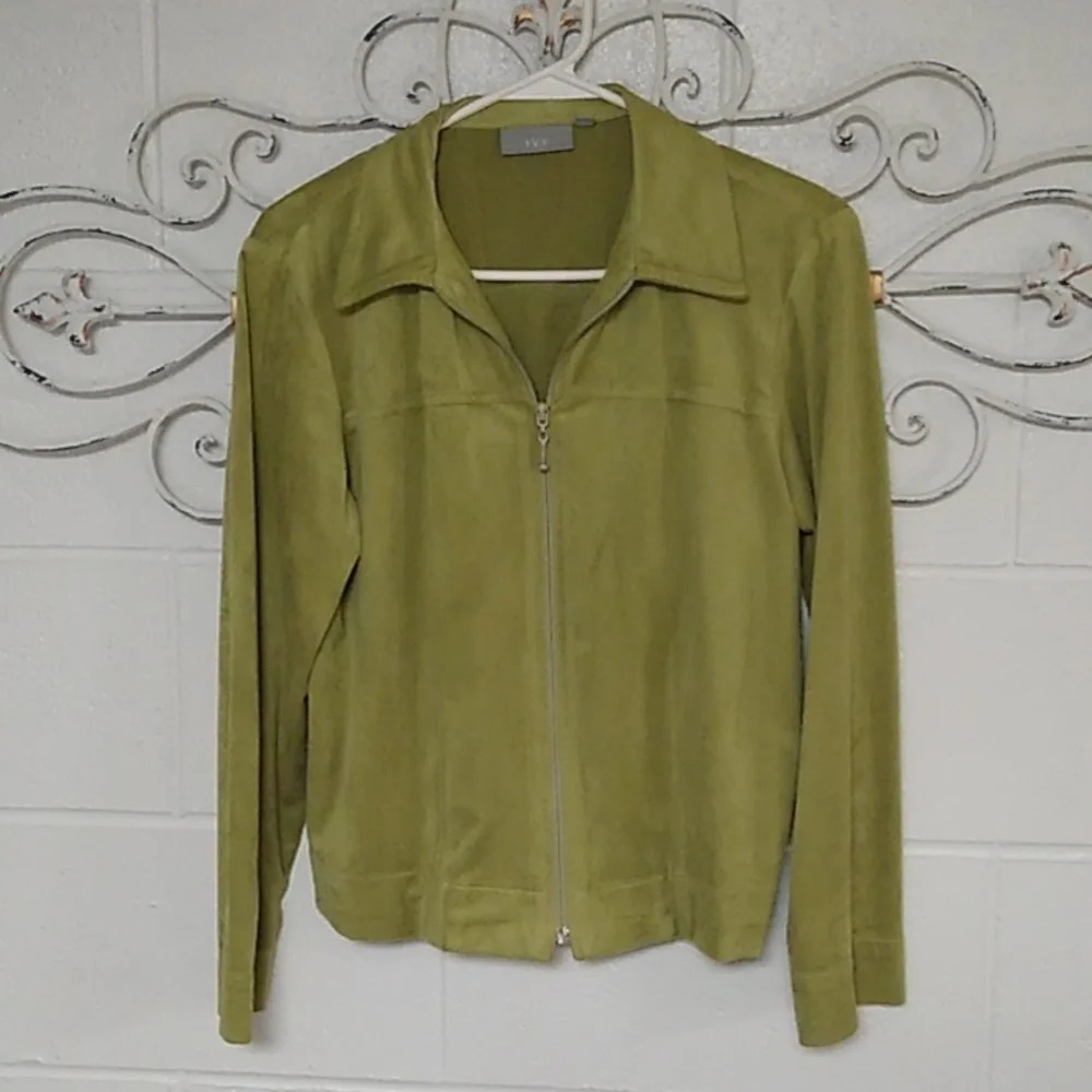 IVY- VINTAGE, STRETCH,‎ SOFT MICROSUEDE,  COLLARED BOMBER JACKET